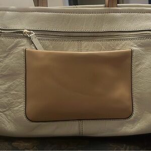 Vintage Isaac Mizrahi Antique cream Leather Purse Janna collection